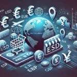 DALL·E 2025-03-11 13.43.18 – A dynamic and modern digital illustration representing WooCommerce multi-currency functionality. The image features a WooCommerce storefront with a cu A dynamic digital illustration representing WooCommerce multi-currency functionality, demonstrating how to Change WooCommerce Currency Based on Location with a storefront, currency switcher, world map, and various currency symbols (USD, EUR, GBP) adapting based on user location.