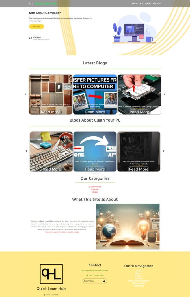 homepage image of a website
